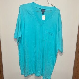 Boulevard NWT XXL Men's Aqua V-Neck Tee